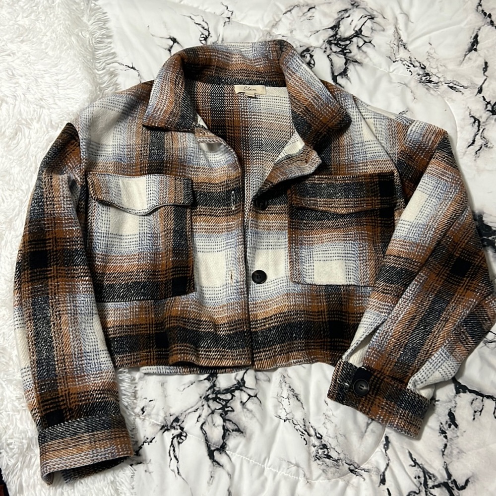 Cropped shacket